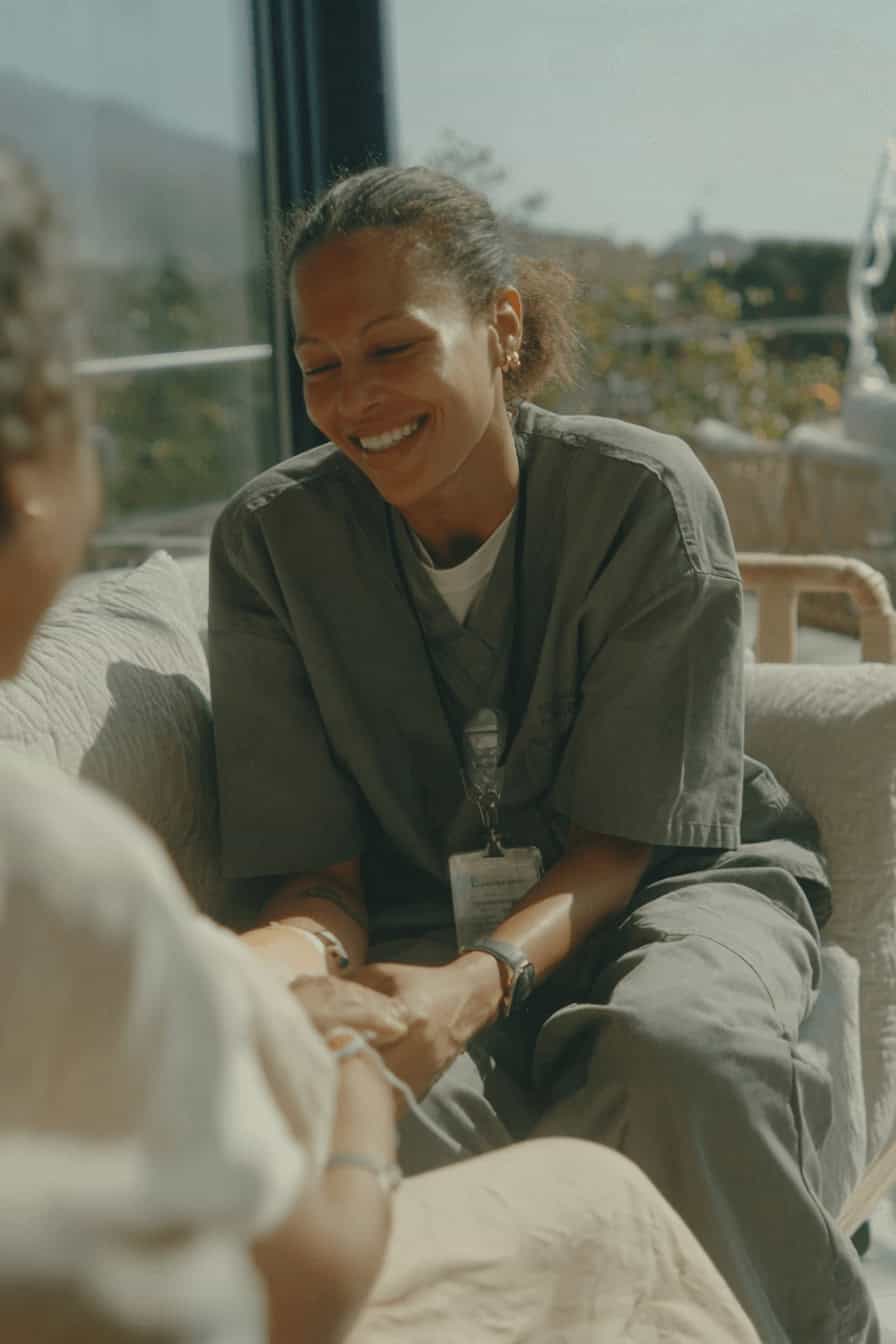 Hospice therapy contracting professional supporting patient