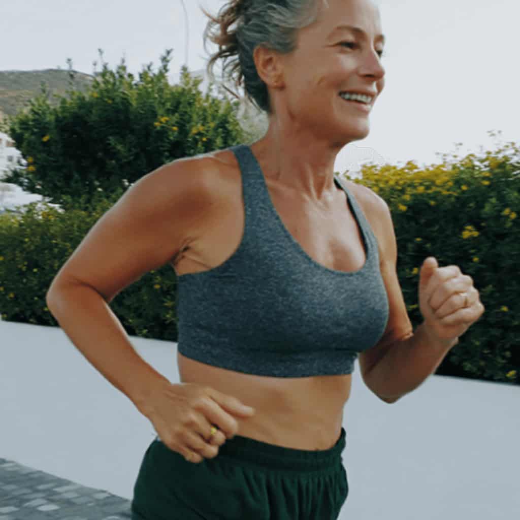 Active woman supported by medical weight loss treatment